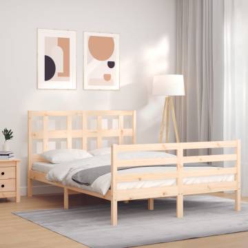 Bed Frame with Headboard 120x200 cm Solid Wood