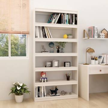 Book Cabinet/Room Divider White 100x30x200 cm Solid Pinewood