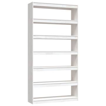 Book Cabinet/Room Divider White 100x30x200 cm Solid Pinewood