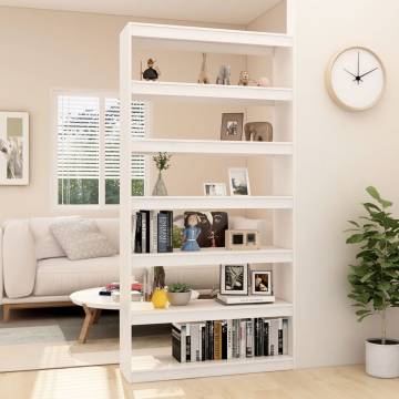 Book Cabinet/Room Divider White 100x30x200 cm Solid Pinewood