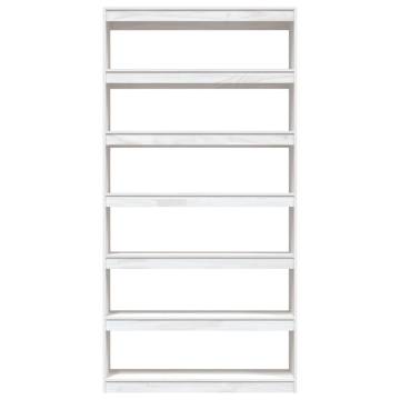 Book Cabinet/Room Divider White 100x30x200 cm Solid Pinewood