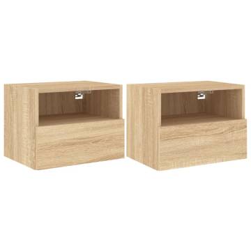 TV Wall Cabinets 2 pcs Sonoma Oak 40x30x30 cm Engineered Wood