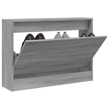 Shoe Cabinet Grey Sonoma 80x21x57 cm Engineered Wood