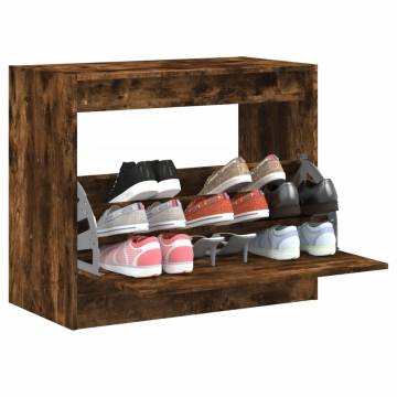 Shoe Cabinet Smoked Oak 80x42x69 cm Engineered Wood