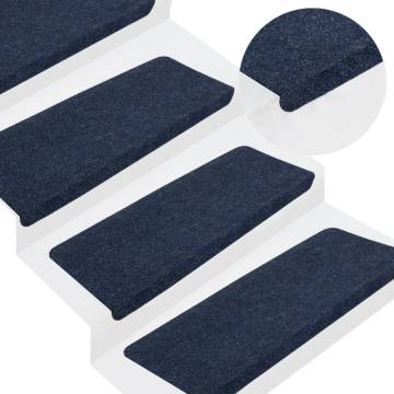 Stair Mats Self-adhesive 15 pcs 65x24.5x3.5 cm Blue