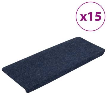 Stair Mats Self-adhesive 15 pcs 65x24.5x3.5 cm Blue