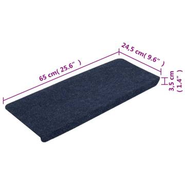 Stair Mats Self-adhesive 15 pcs 65x24.5x3.5 cm Blue