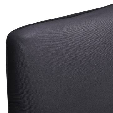 Straight Stretchable Chair Cover 6 pcs Anthracite