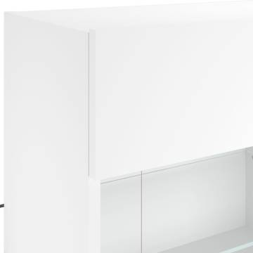 TV Wall Cabinet with LED Lights White 98.5x30x60.5 cm