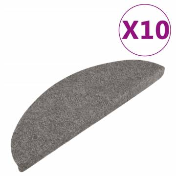 Stair Mats Self-adhesive 10 pcs Grey 56x17x3 cm