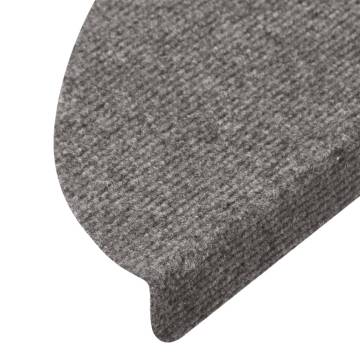 Stair Mats Self-adhesive 10 pcs Grey 56x17x3 cm