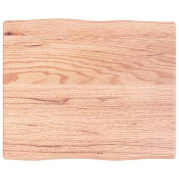 Table Top Light Brown 60x50x(2-4) cm Treated Solid Wood Live Edge