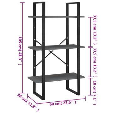 Storage Shelf Grey 60x30x105 cm Solid Pine Wood