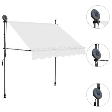 Manual Retractable Awning with LED 100 cm Cream