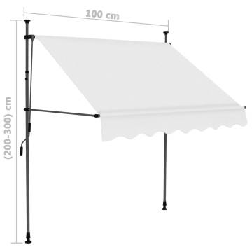 Manual Retractable Awning with LED 100 cm Cream