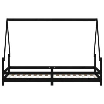 Kids Bed Frame Black 80x200 cm Solid Wood Pine