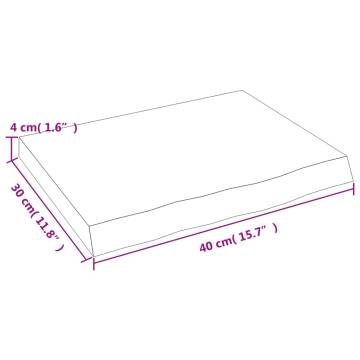 Bathroom Countertop 40x30x(2-4) cm Untreated Solid Wood