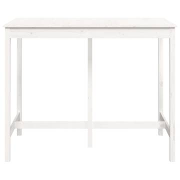 Bar Table White 140x80x110 cm Solid Wood Pine