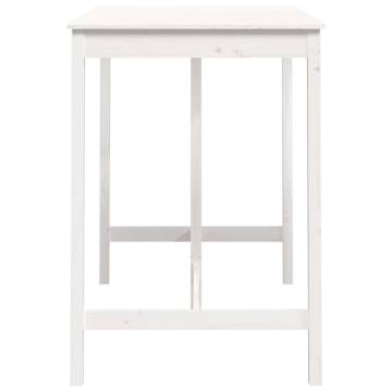 Bar Table White 140x80x110 cm Solid Wood Pine