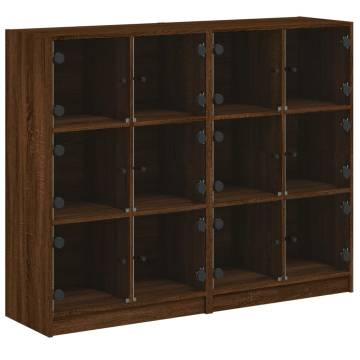 Bookcase with Doors Brown Oak 136x37x109 cm Engineered Wood