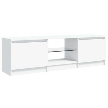 TV Cabinet with LED Lights White 120x30x35.5 cm