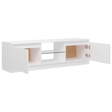 TV Cabinet with LED Lights White 120x30x35.5 cm