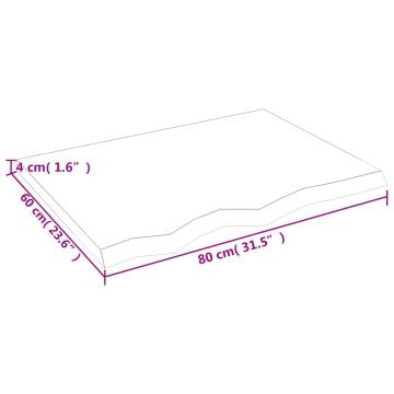 Bathroom Countertop 80x60x(2-4) cm Untreated Solid Wood