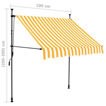 Manual Retractable Awning with LED 100 cm White and Orange