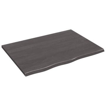 Bathroom Countertop Dark Brown 80x60x2 cm Treated Solid Wood