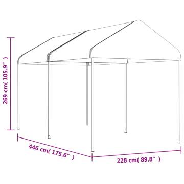 Gazebo with Roof White 4.46x2.28x2.69 m Polyethylene