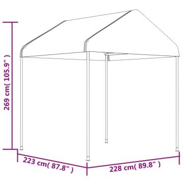 Gazebo with Roof White 4.46x2.28x2.69 m Polyethylene