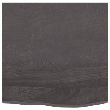 Bathroom Countertop Dark Brown 60x60x(2-4) cm Treated Solid Wood