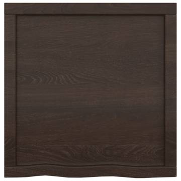 Bathroom Countertop Dark Brown 60x60x(2-4) cm Treated Solid Wood