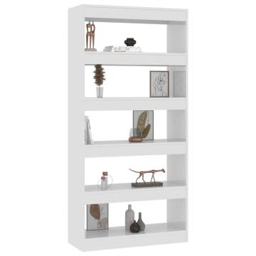 Book Cabinet/Room Divider High Gloss White 80x30x166 cm Engineered Wood