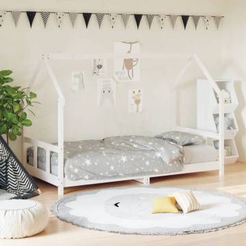 Kids Bed Frame White 90x190 cm Solid Wood Pine