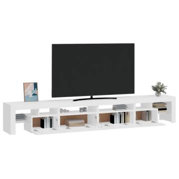 TV Cabinet with LED Lights High Gloss White 260x36.5x40 cm