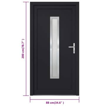 Front Door Anthracite 88x200 cm PVC