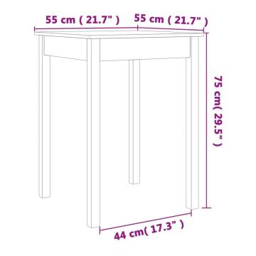 Dining Table Wax Brown 55x55x75 cm Solid Wood Pine