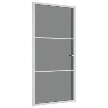 Interior Door 102.5x201.5 cm White ESG Glass and Aluminium