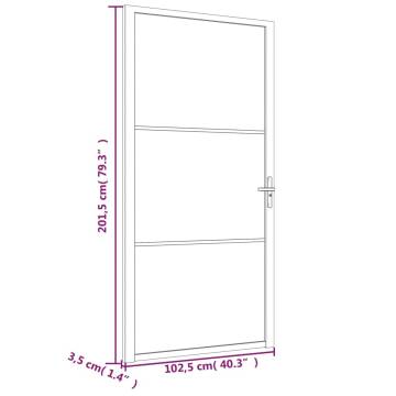 Interior Door 102.5x201.5 cm White ESG Glass and Aluminium