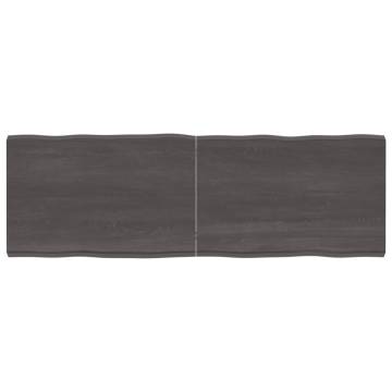 Table Top Dark Brown 180x60x(2-6) cm Treated Solid Wood Live Edge