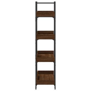 Bookcase 4-Tier Brown Oak 100x33x145.5 cm Engineered Wood