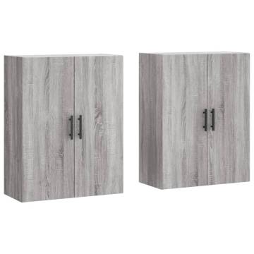 Wall Mounted Cabinets 2 pcs Grey Sonoma 69.5x34x90 cm