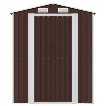 Garden Shed Dark Brown 192x855x223 cm Galvanised Steel