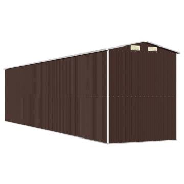 Garden Shed Dark Brown 192x855x223 cm Galvanised Steel