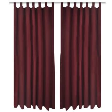 2 pcs Bordeaux Micro-Satin Curtains with Loops 140 x 175 cm