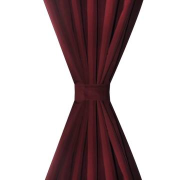 2 pcs Bordeaux Micro-Satin Curtains with Loops 140 x 175 cm