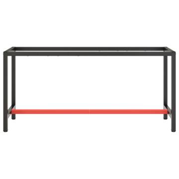 Work Bench Frame Matte Black and Matte Red 170x50x79 cm Metal