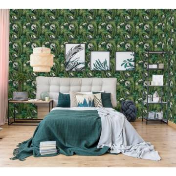 DUTCH WALLCOVERINGS Wallpaper Eden Black and Dark Green