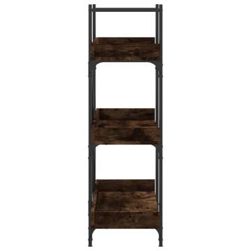 Bookcase 3-Tier Smoked Oak 100x33x108.5 cm Engineered Wood